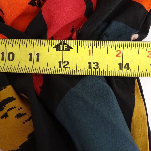 Shein Curve Women Size OXL 12 Black Abstract V-Neck Top Elastic Waist  Short Slv - Picture 7 of 10